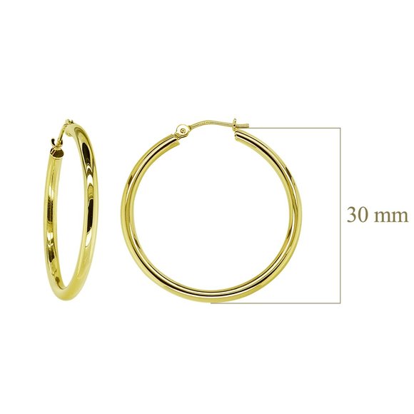 Classy Hoop Earrings 14K Yellow Gold - Picture 4 of 4